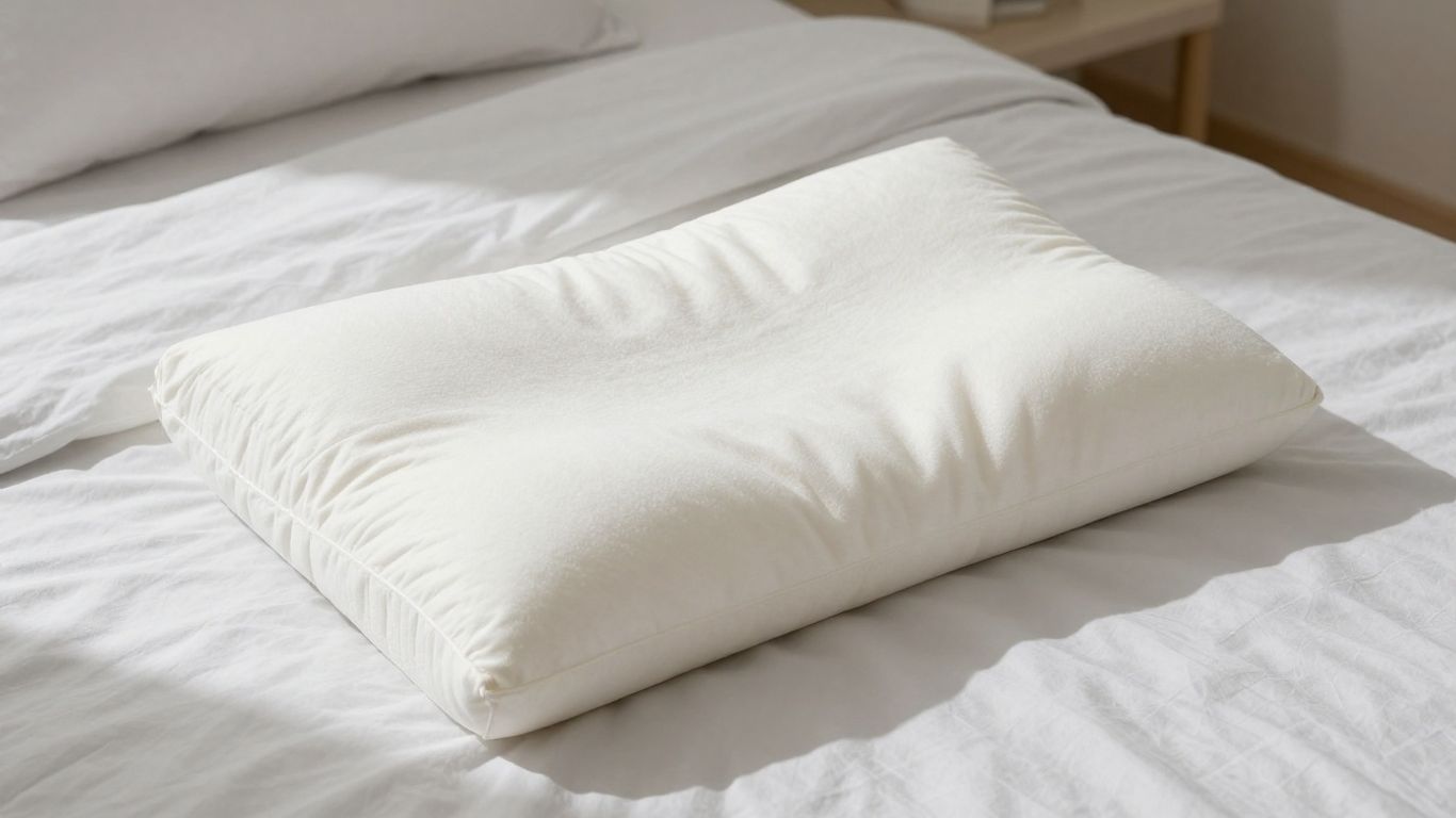 Comfortable memory foam pillow on a bed.