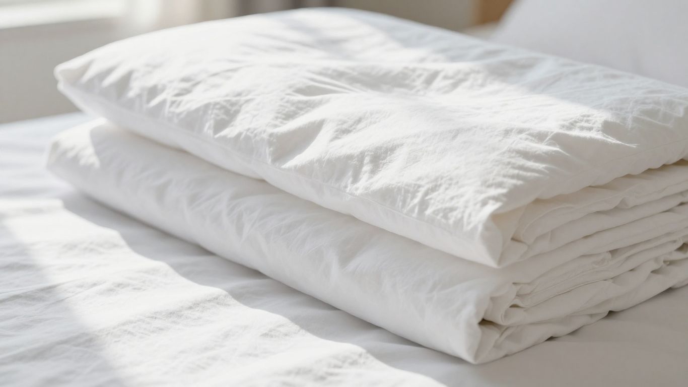Cool cotton sheets on a bed