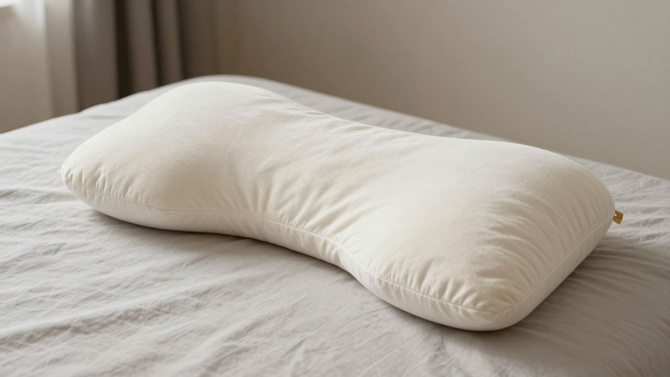 Plush body pillow for side sleepers on a bed.