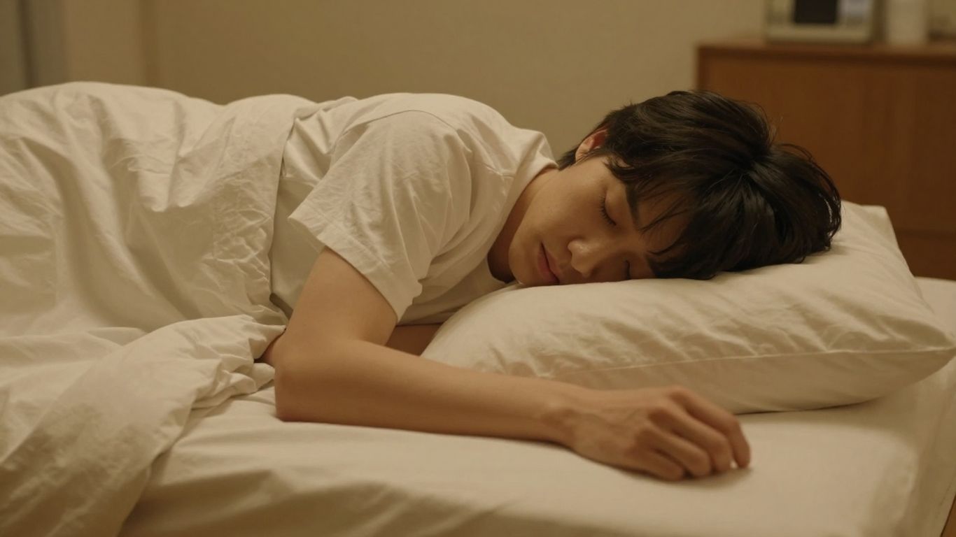 Person sleeping comfortably after shoulder surgery.