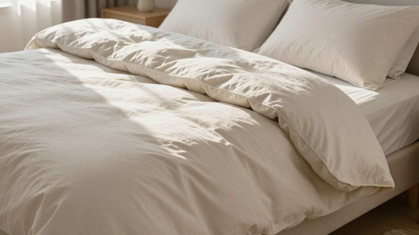 Cozy bedroom with a luxurious duvet set.