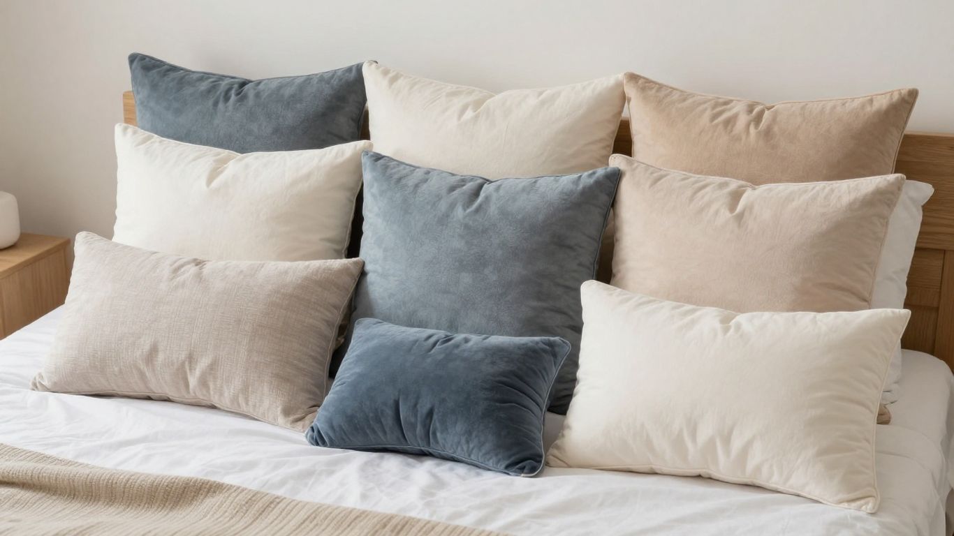 Comfortable pillows for side sleepers on a bed.