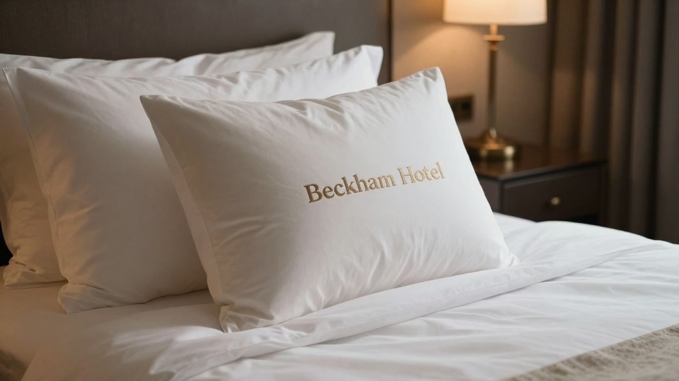 Plush pillow on a neatly made bed.
