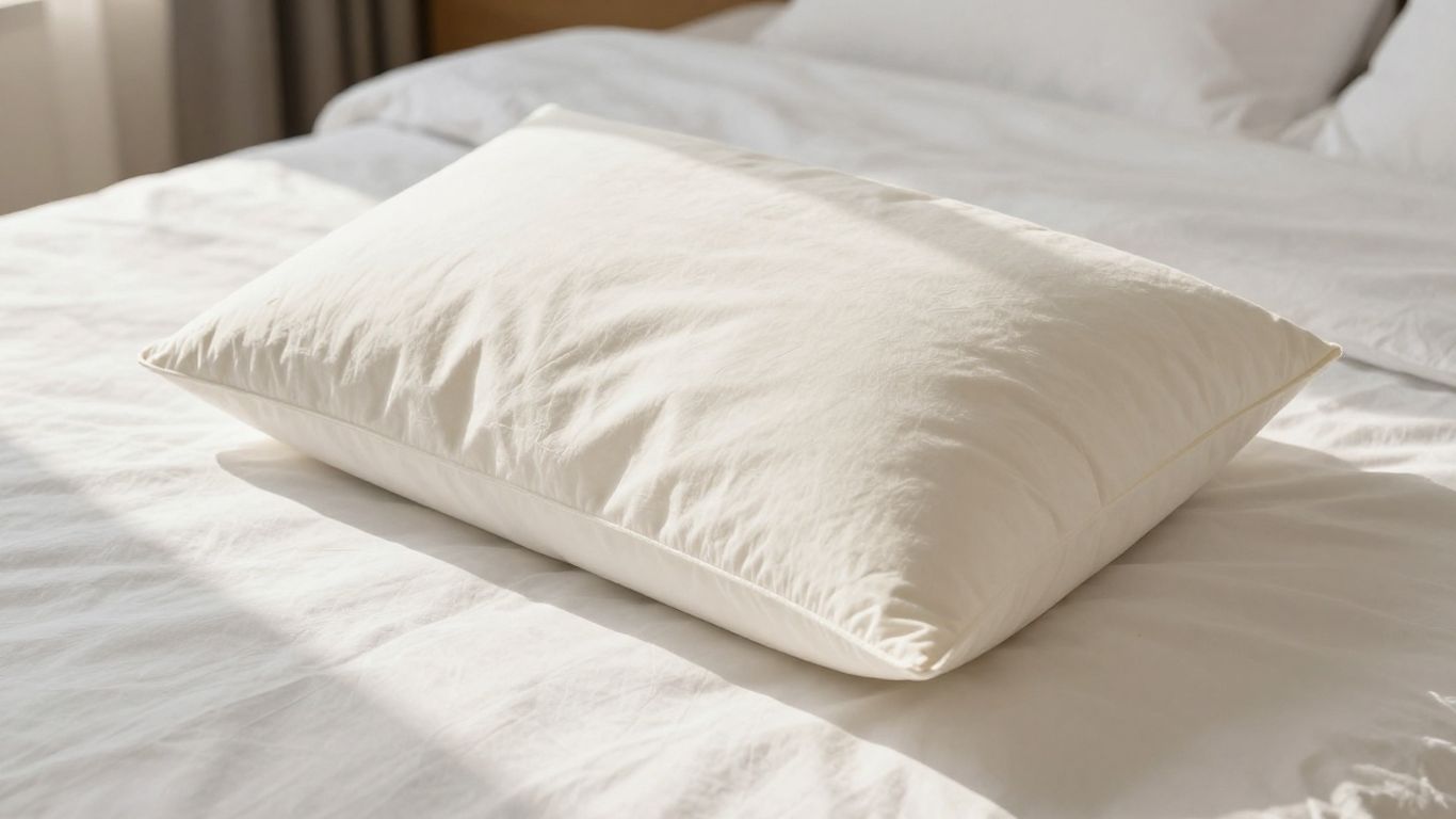 Comfortable wedge pillow on a bed.