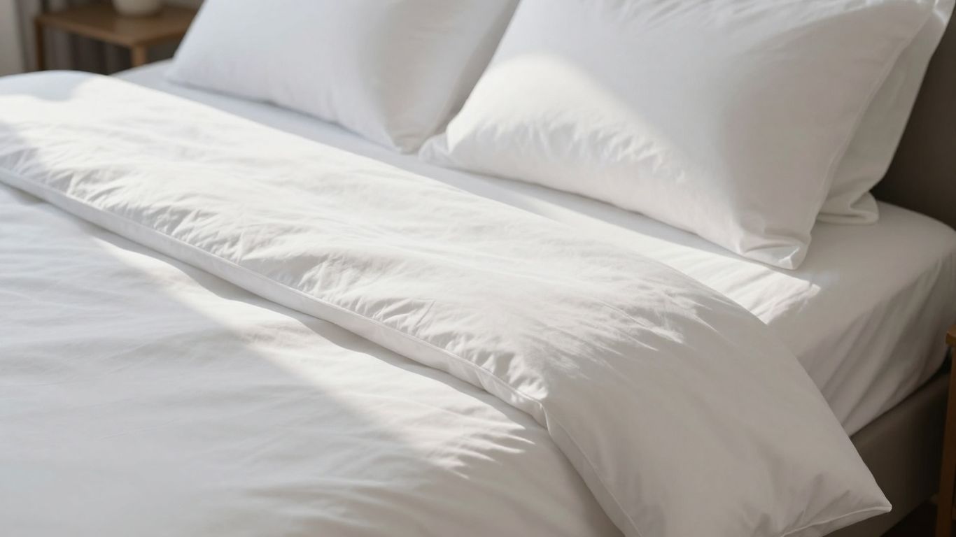 Crisp percale cotton sheets on a bed.