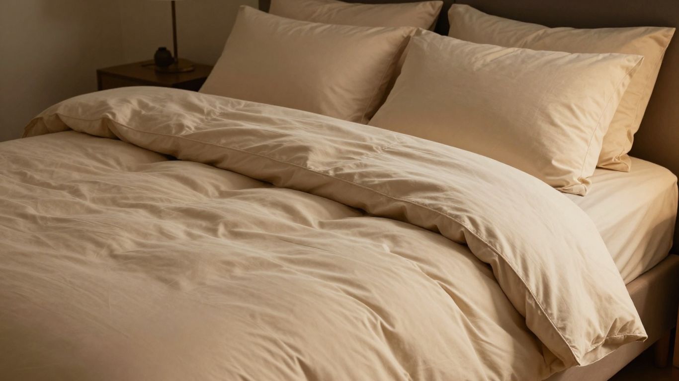Cozy brushed cotton bed set on a neatly made bed.