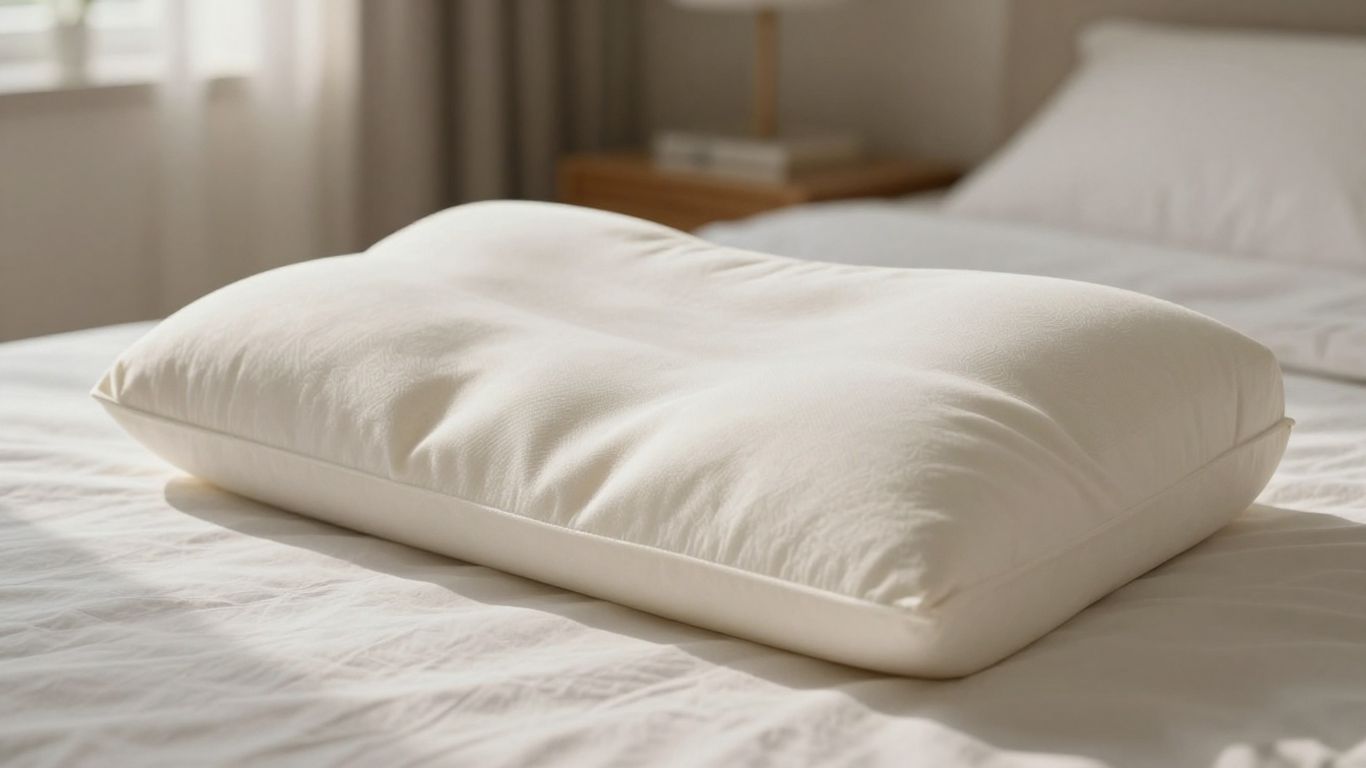Comfortable memory foam pillow on a bed.