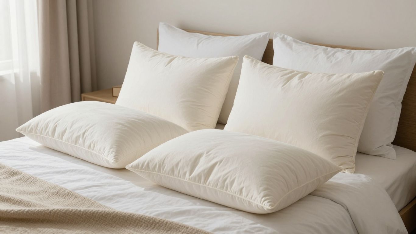 Plush down alternative pillows on a cozy bed.