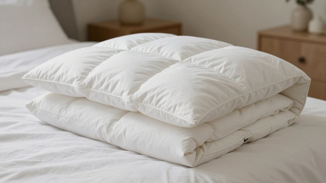 Brooklinen down comforter duvet insert on a bed.