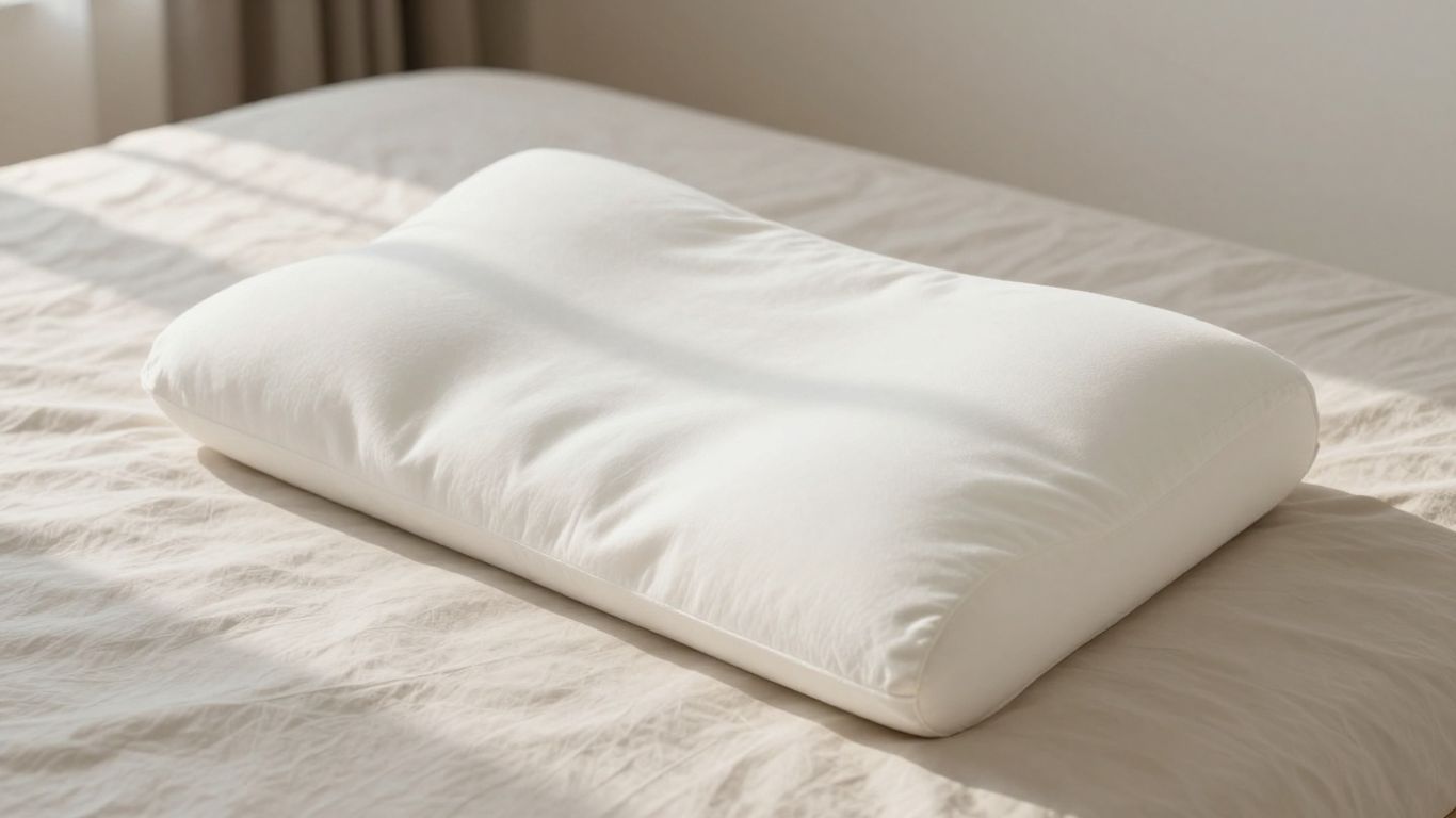 Plush memory foam body pillow on a comfortable bed.