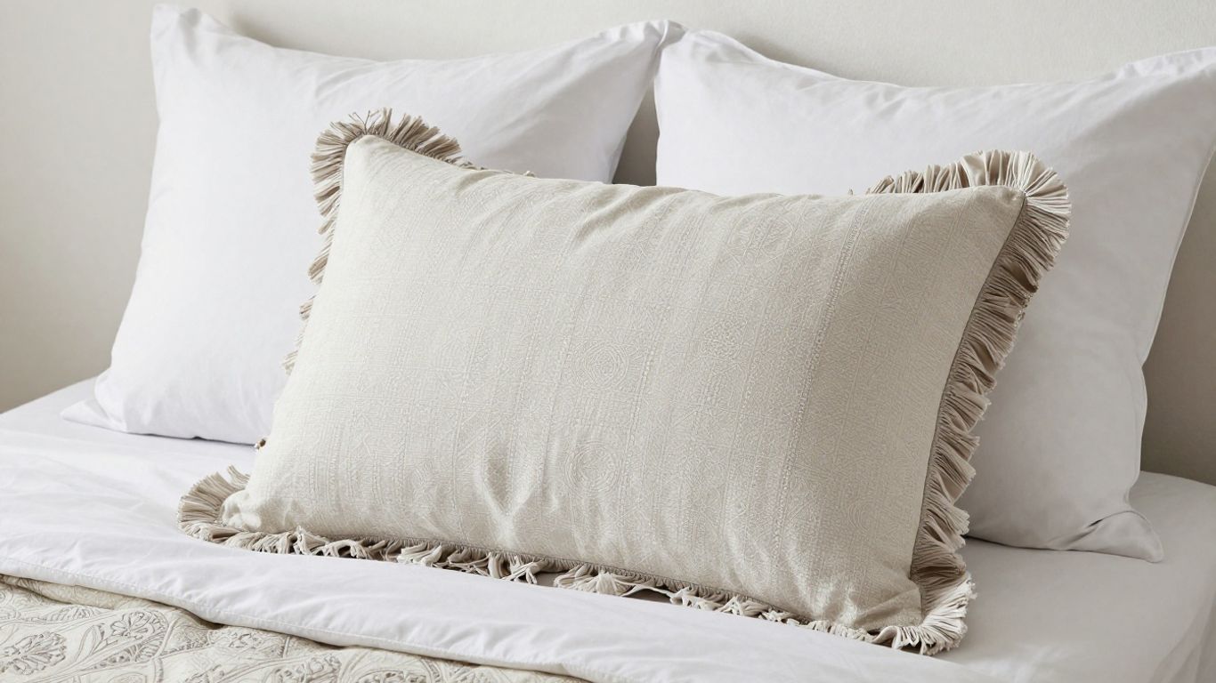Bed with comforter and decorative sham pillow.