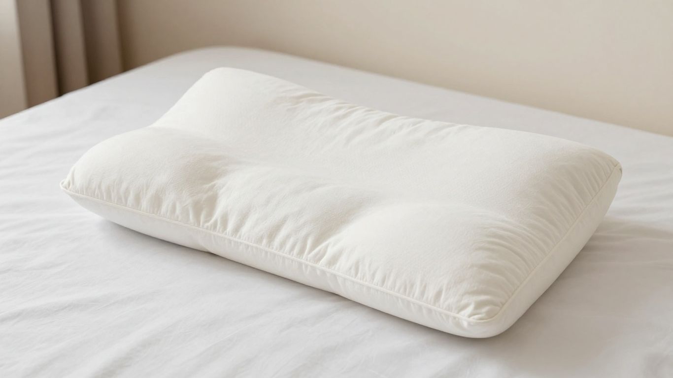 Ergonomic contour pillow on a bed