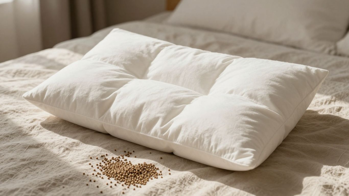 Buckwheat pillow on a bed