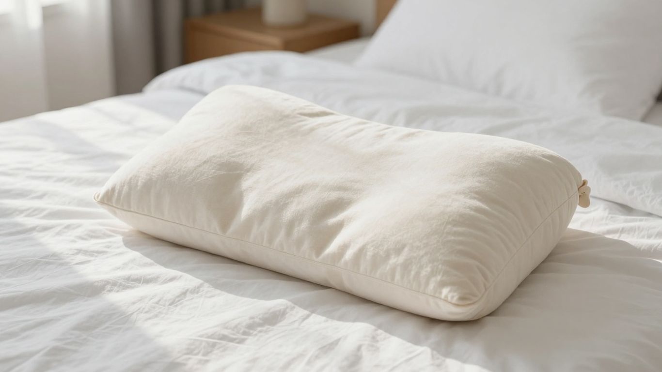 Plush lumbar pillow on a comfortable bed.