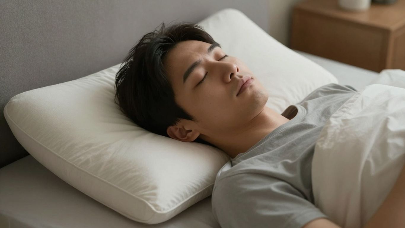Person sleeping soundly on an ergonomic pillow.