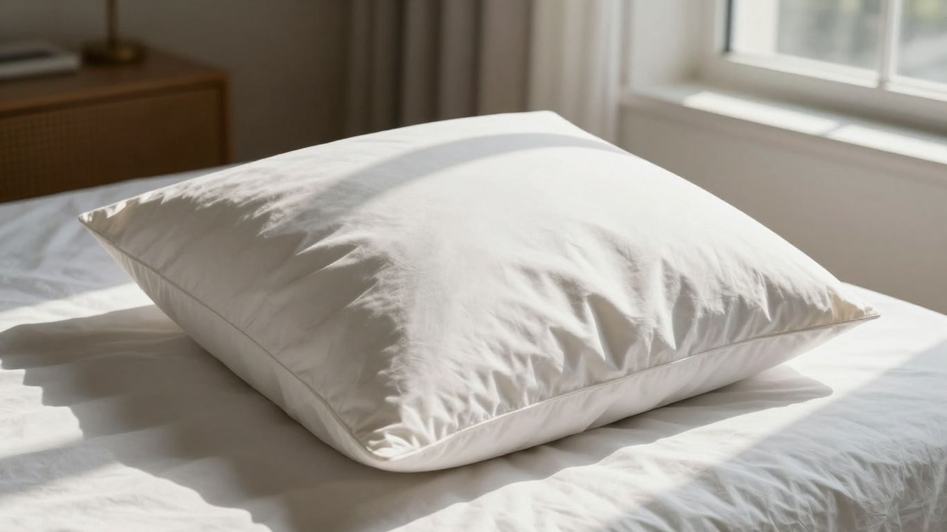 Comfortable wedge pillow on a bed.