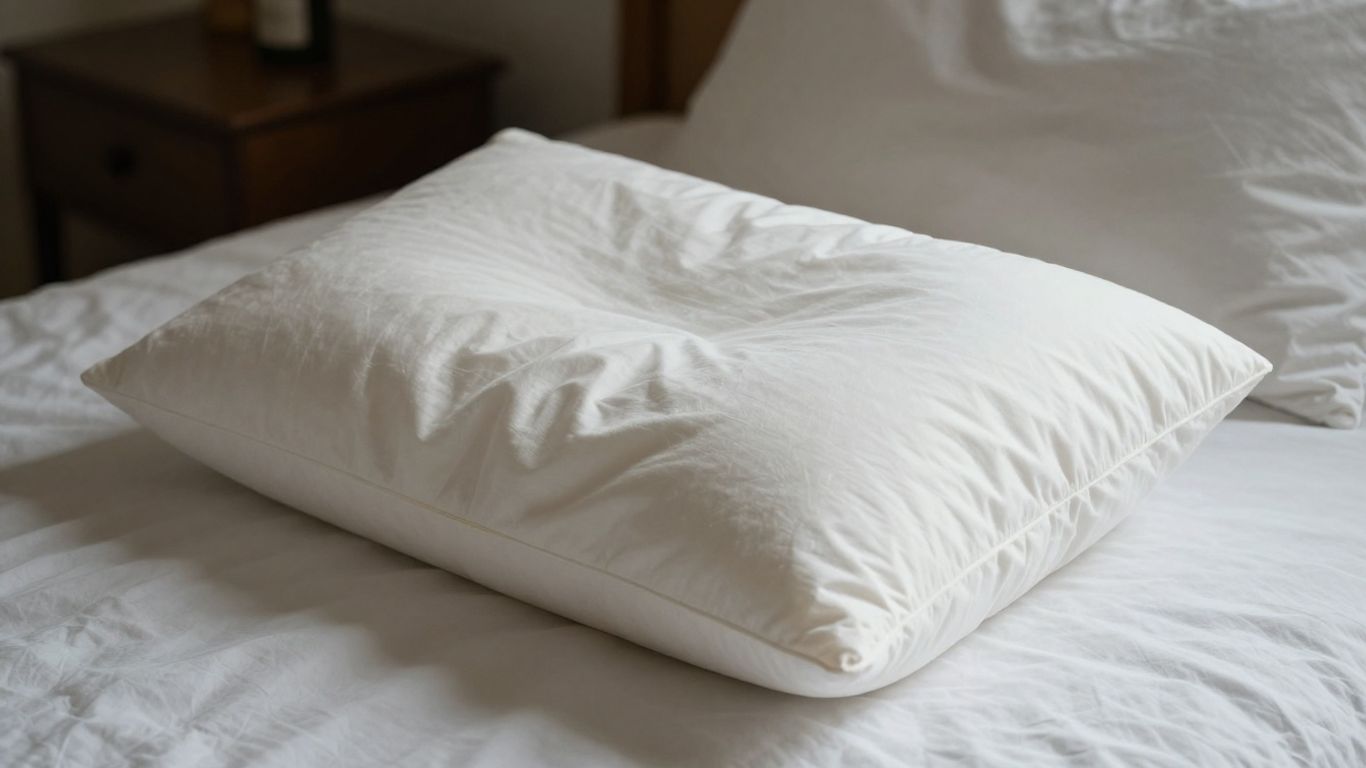 Pillow Cube for side sleepers on a bed.